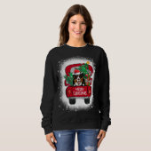 Cute Bernese Mountain Red Truck Merry Kerstmis Bl Trui (Voorkant volledig)
