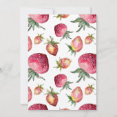Cute Berry Eerste Verjaardag Aardbeien Feestje Kaart (Achterkant)