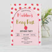 Cute Berry First Arch invitation Kaart (Staand voorkant)