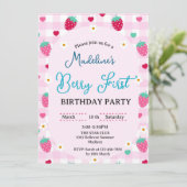 Cute Berry First invitation Kaart (Staand voorkant)