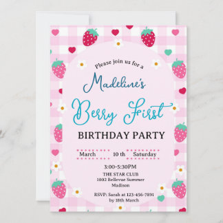 Cute Berry First  invitation  Kaart