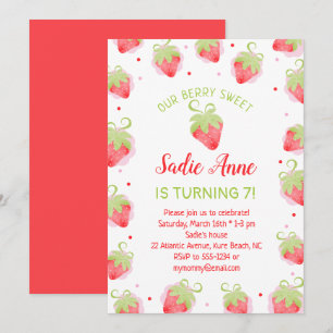 Cute Berry Sweet Red aardbeien Birthday Kaart