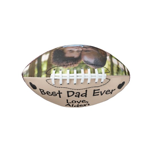 Cute Best Dad ever Brown Black Persoonlijke foto American Football (Voorkant)