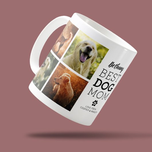 Cute Best Dog Mom Photo Collage Café Mug