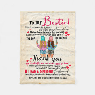 Cute Best Friend Gift, Funny Friendship Day Gifts Fleece Deken
