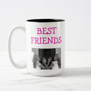 Cute Best Friends Besties BFF Foto Tweekleurige Koffiemok