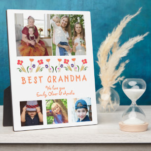 Cute Best Grandma Flowers Floral Family Foto Fotoplaat