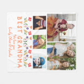 Cute Best Grandma Flowers Photo Collage Fleece Deken (Voorkant (Horizontaal))