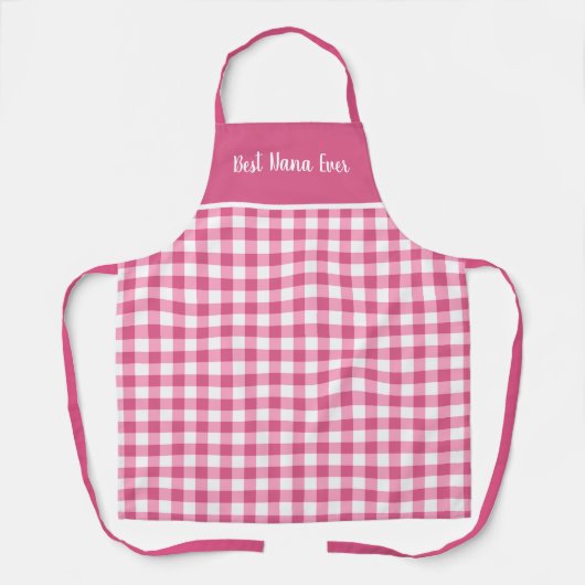 Cute Best Nana Ever Pink Gingham Schort (Voorkant)