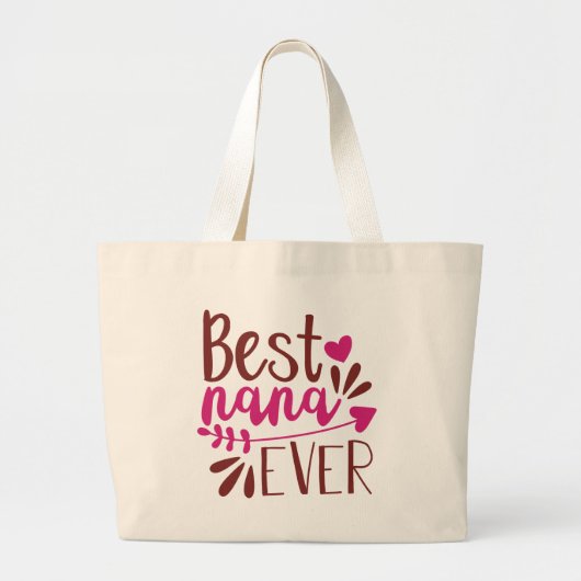 Cute Best Nana ever word Art Grote Tote Bag (Voorkant)