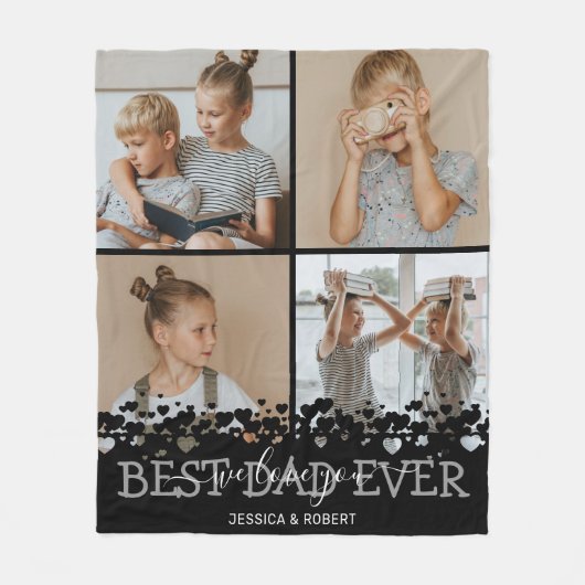 Cute Best Pap Ever Photo Collage Fleece Blanket (Voorkant)
