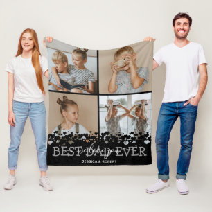 Cute Best Pap Ever Photo Collage Fleece Blanket Deken