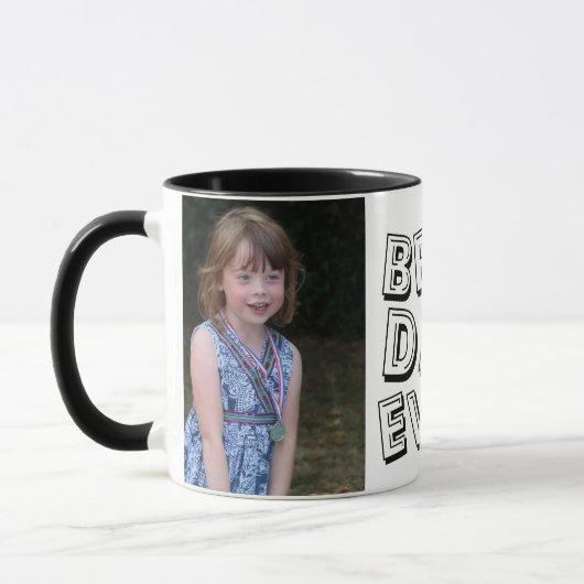 Cute Best Pap Ever Two Photo Black Vaderdag Mok (Links)