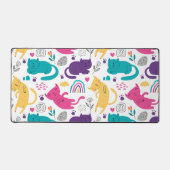 Cute bête caricature chats et fleurs motif (Recto)