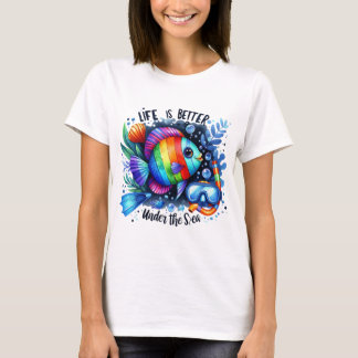 Cute better life sea lovers word art t-shirt