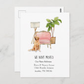 Cute "bewogen met Briefkaart van de bewegende hond (Voorkant / Achterkant)