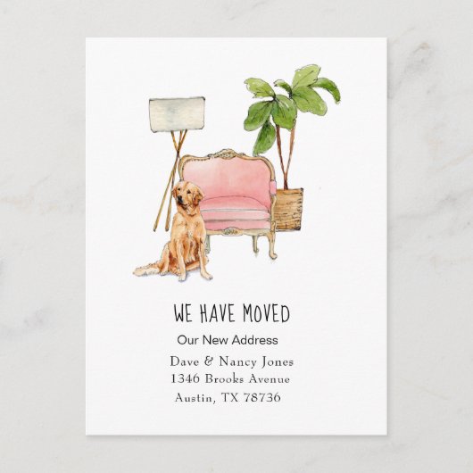 Cute "bewogen met Briefkaart van de bewegende hond (Voorkant)