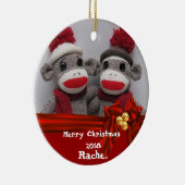 CUTE BFF Sock Monkey ROUND Ornament 2018 (Rechts)