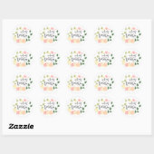 Cute Bible Verse Flower WreatCalligraphy Chic Ronde Sticker (Vel)