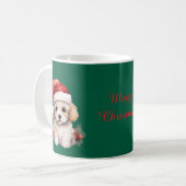 Cute Bichon Frise at Christmas Koffiemok (Voorkant links)