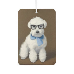 Cute Bichon Frisé Wearing Glasses Luchtverfrisser