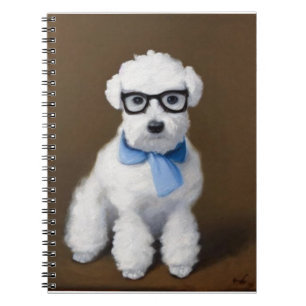 Cute Bichon Frisé Wearing Glasses Notitieboek