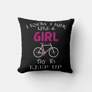 Cute Bicycle Bike Woman Girl Vrouw Kussen