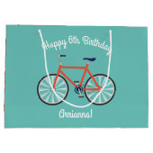 Cute Bicycle Kinder Bike Birthday Party Cycling Groot Cadeauzakje (Achterkant)