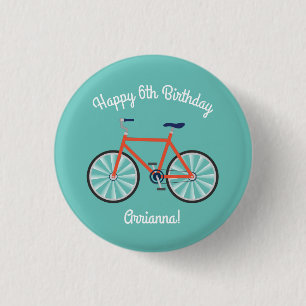 Cute Bicycle Kinder Bike Birthday Party Cycling Ronde Button 3,2 Cm