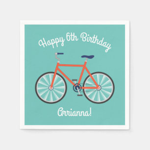 Cute Bicycle Kinder Bike Birthday Party Cycling Servet