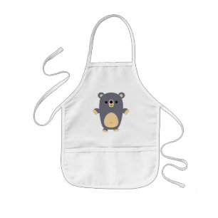 Cute Big Blue Cartoon Beer Kinder Apron Schort