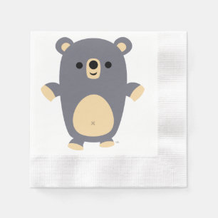 Cute Big Blue Cartoon Beer Paper Napkins Servet