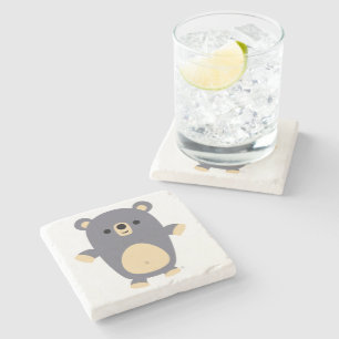 Cute Big Blue Cartoon Beer Stone Onderzetter