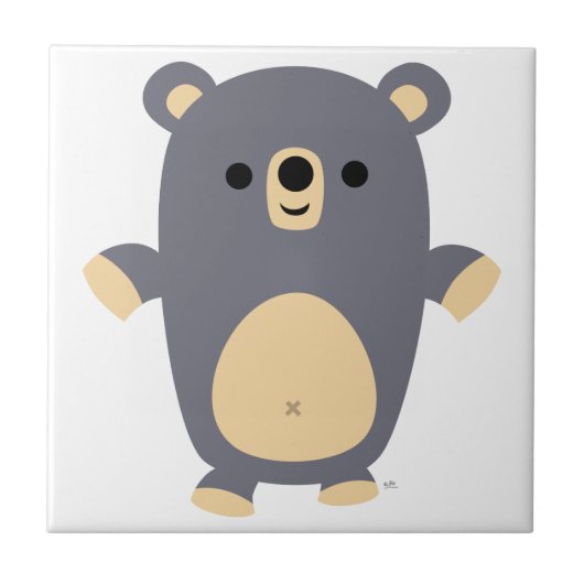 Cute Big Blue Cartoon Beer Tile Tegeltje (Voorkant)