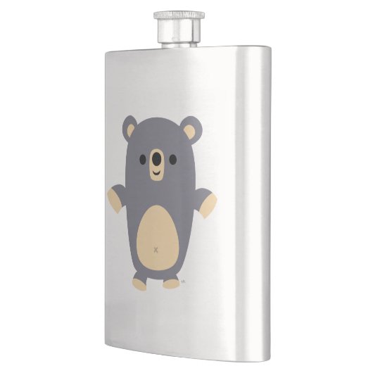 Cute Big Blue Cartoon Ours Classique Flacon (Gauche)