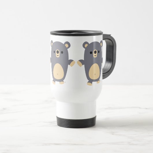 Cute Big Blue Cartoon Ours Commuter Mug (Devant droit)