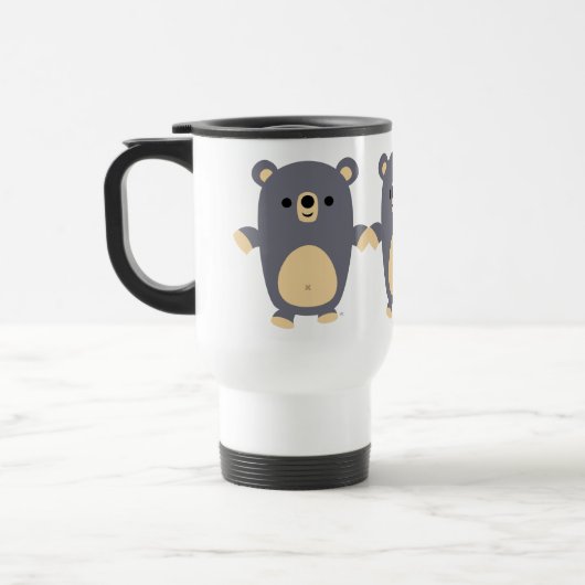 Cute Big Blue Cartoon Ours Commuter Mug (Gauche)