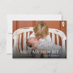 Cute Big Brother Sister Baby Birth Announement Bedankkaart