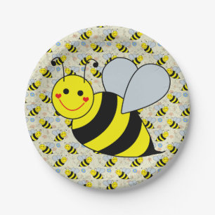 Cute Big Bumble Bee Paper Borden Papieren Bordje