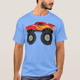 Cute Big Car Fans Cool Truckers Red Monster Truck T-shirt