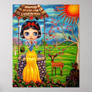Cute Big Eye Girl doll die goed naar de andere vog Poster