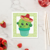 Cute Big Eyed Cactus in Red Sombrero Servet (Insitu)