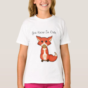 Cute Big Eyed Fox die een koekje eet T-shirt