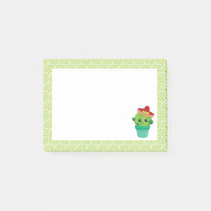 Cute Big-Eyed glimlach Cactus in Red Sombrero Post-it® Notes