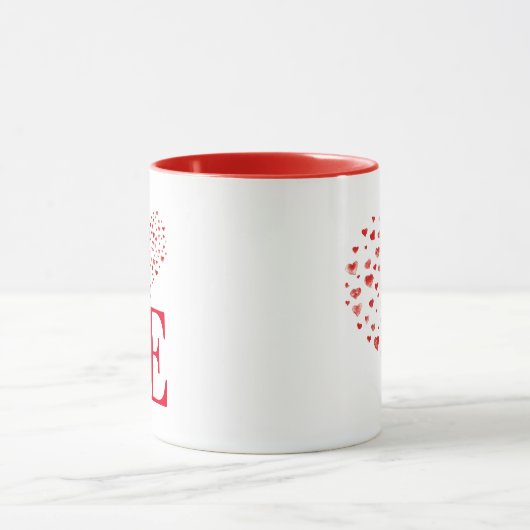 Cute Big Red Love Hearts Valentine's Day Mug (Centre)