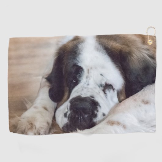 Cute Big Saint Bernard dog Golfhanddoek (Horizontaal)