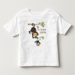 Cute Big Sister Monkey met Lil' Baby Brother Kinder Shirts