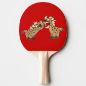 Cute Big Teethed Cartoon Hyenas Ping Pong Paddle Tafeltennisbatje (Achterkant)