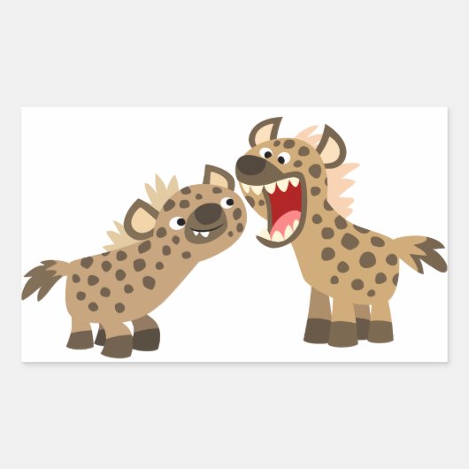 Cute Big Teethed Cartoon Hyenas Sticker (Voorkant)