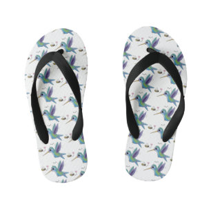 Cute bij kolibrie cartoon illustratie kinder teenslippers